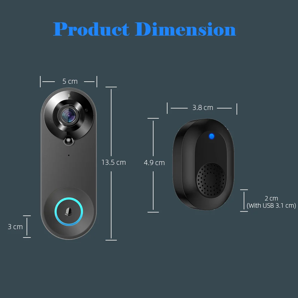 S983edd941a1449249b8efdfb2c94df01l 1080P Wireless Video Doorbell Camera WiFi Smart Door Bell Tuya Smart Home Security Motion Detect Night Vision Intercom Doorbell