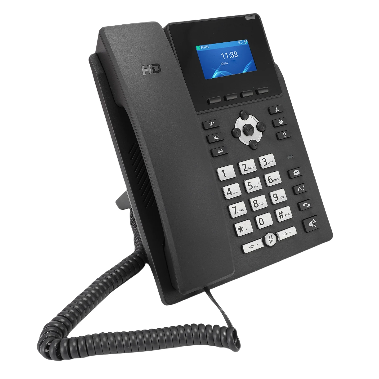 S9bdbb68692a74e7396904e4ef04b3305U IP Phone VoIP Business Phone Accounts 2.4 Inch Color Display Dual Port Gigabit Ethernet Desktop Business Media Phone