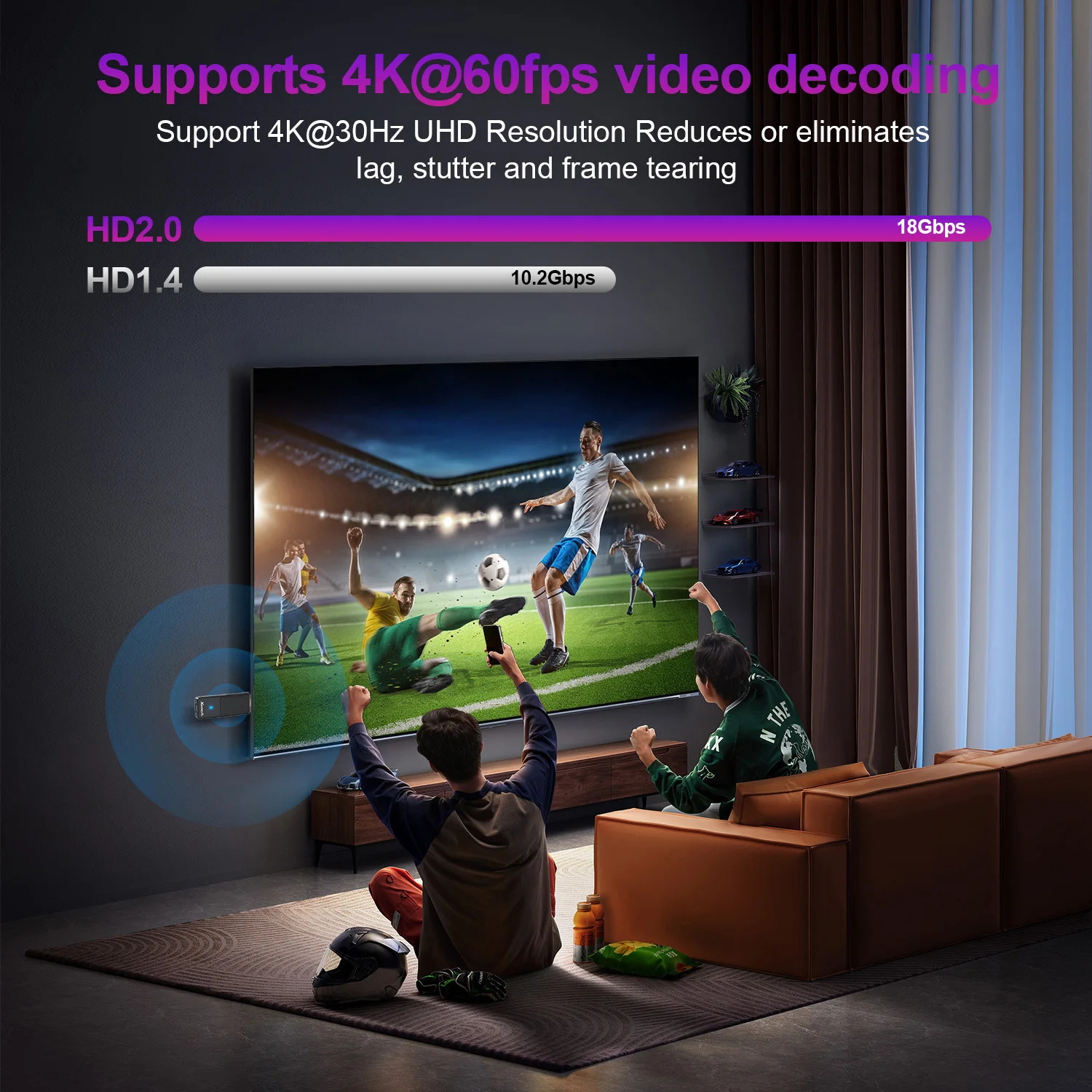 S9de393ea060441d1be785d2aada8b8dbo WESOPRO TV Stick 1GB RAM 8GB ROM RK3518 Quad-Core Android 14.0 Media Player with Wifi6 BT5.0 And 2.4GHz Wireless Remote Control
