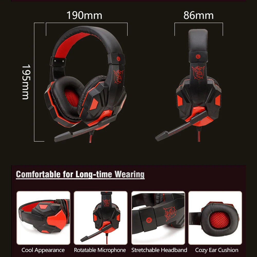 S9f1ab3da4bc24ccdb9fbec1b5bf4e186q Casque gaming filaire PS4/PS5/Xbox/smartphone/PC, réglable 120°, avec micro antibruit