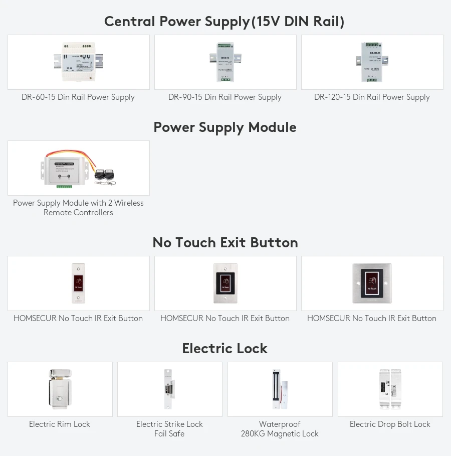 S9f9995bb38774903a9311f2ed333b5f48 Video Doorphone Intercom System,7" Monitor, IR, Live View and Conversation,Unlock by Monitor APP/Swipe Card, (for 5-Family)