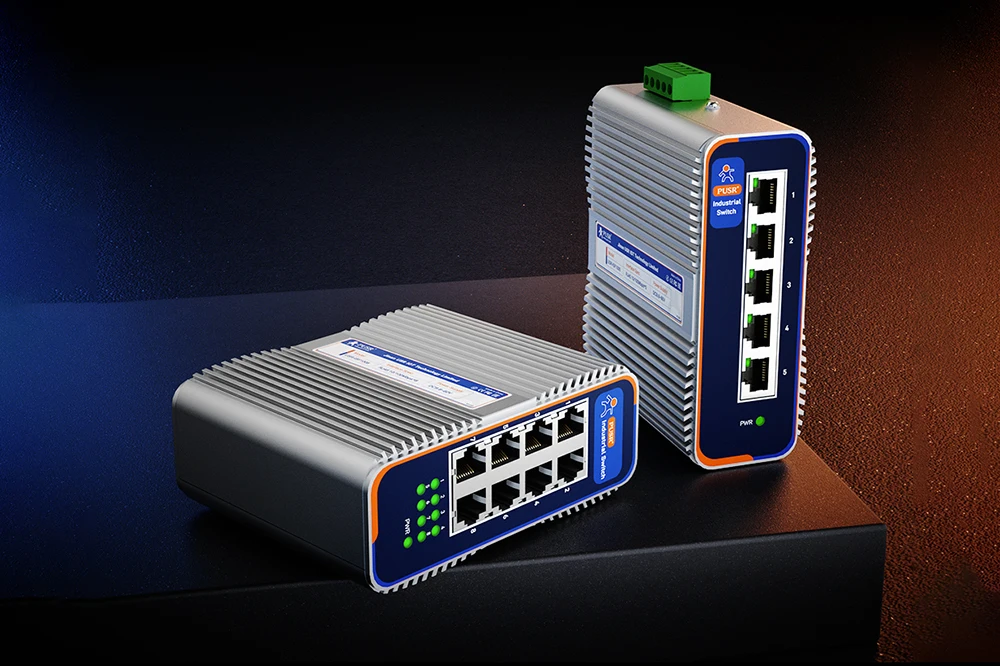 Sa0bfc271bcf642bf854bea32ad6ee6d7E PUSR 5/8 Port Ethernet Switch 100/1000Mbps Gigabit RJ45 IP40 6KV Uplink IP Unmanaged Industrial Network Switch Plug&Play USR-ISG