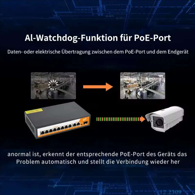 Sa233c0cb105441e584f7f48ab461b6ede New 11-Port Gigabit POE RJ45 SPF Ethernet Switch with for 802.3af/at Uplink Unmanaged Plug and Play,for IP Camera/NVR