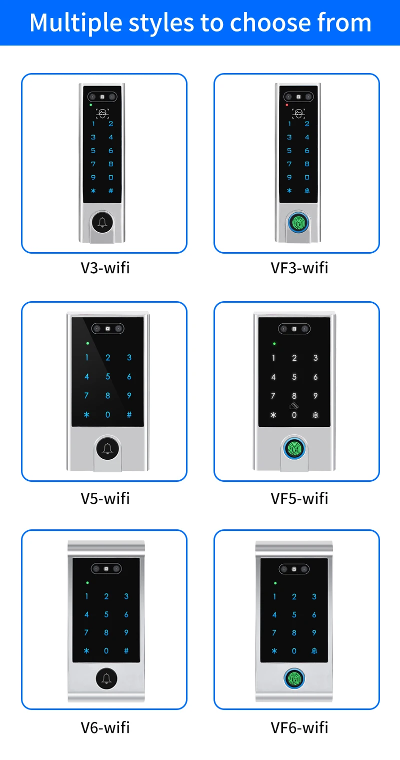 Sa2633a607bae4e6091e866446a3cbfb4k VF4 VF5 Waterproof IP66 Tuya WIFI Facial Recognition ID+IC Password Fingerprint Dual Frequency With WG 24 36 Access Control