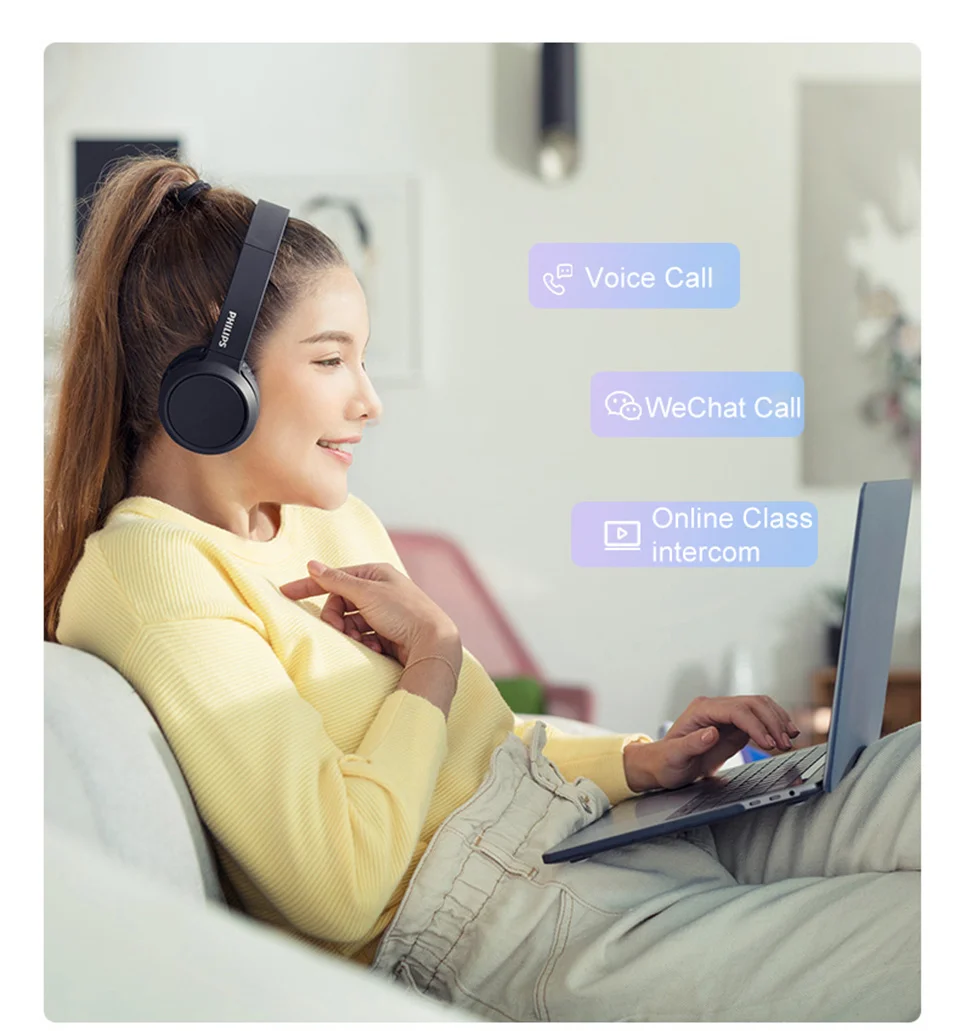 Sa3e65bad583e4801bc3e4d5c61c5f9a26 Philips TAH4105 Wired Headphones HiFi Stereo HD Call Headset With MIC Suitable For Online Learning And Outdoor Sports Earphones