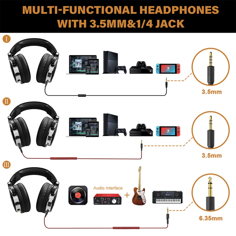 Sa584edb116ed4a0090bf34e29784aa14f Oneodio Wired Headphones Professional Studio Pro 10/30/50 DJ Headphones With Microphone Over Ear HiFi Hi-Res Monitor Headset