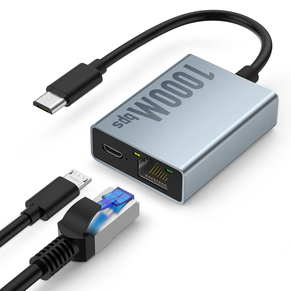 Sa68dc3295c104c398d61bfd790c19e4av Electop 1000Mbps Ethernet Adapter 100Mbps External Network Card for Chromecast Google TV, Micro Port for Fire TV Stick for PC