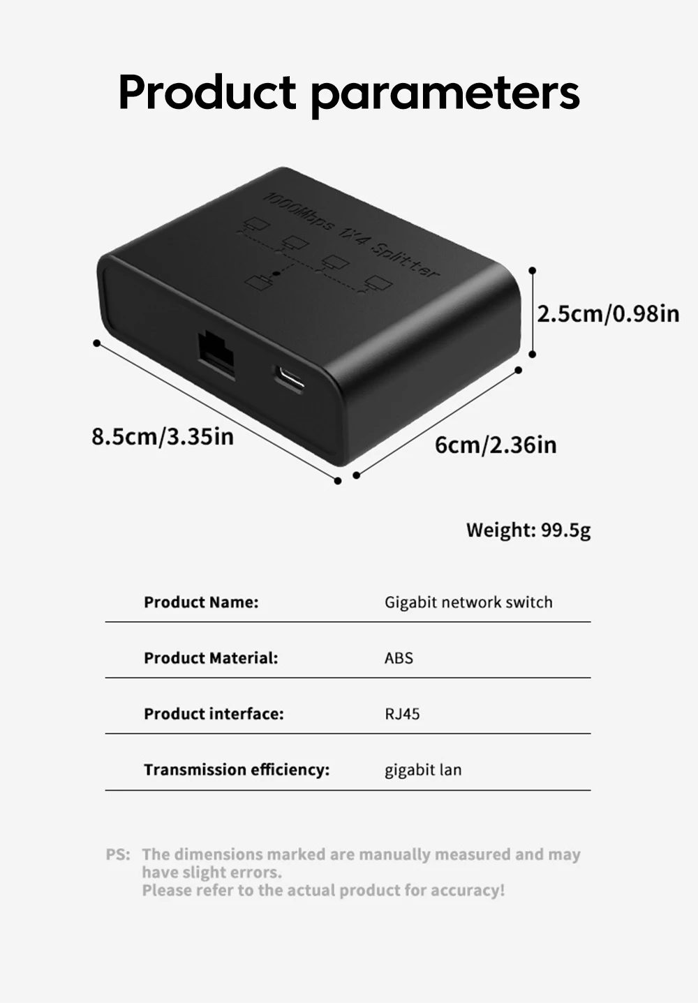Sa828c5a5ecd54c8293efeee1b97a0f820 4 in 1 Network Switch 10/100/1000Mbps Ethernet RJ45 Port Wire Network Signal Transmission Switch For Computer Router Internet TV