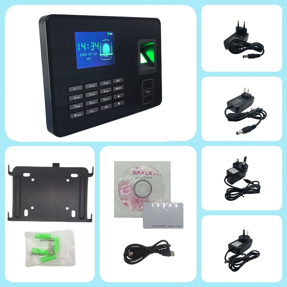Saa5a1b04947e47c38ae87cfc0fd845ebt WiFi Proximity RFID IC NFC Card Time Attendance Machine Smart Card Clock System Employee Checker Assistance with Battery Option