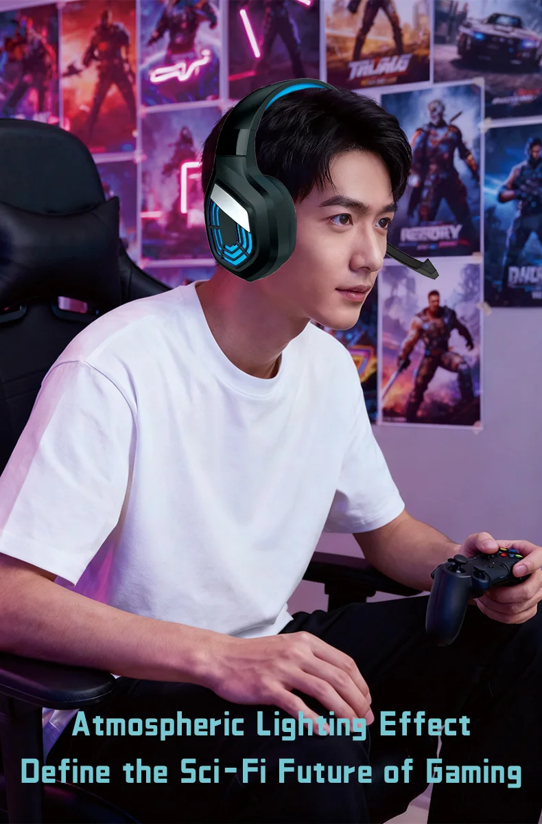 Sab7bc8b871cf4653b87b38d1291a7911B G7 LED Light Gaming Headset USB Stereo Surround Wired Headphone with Noise Reduction Mic Earphones for Computer PC Gamer