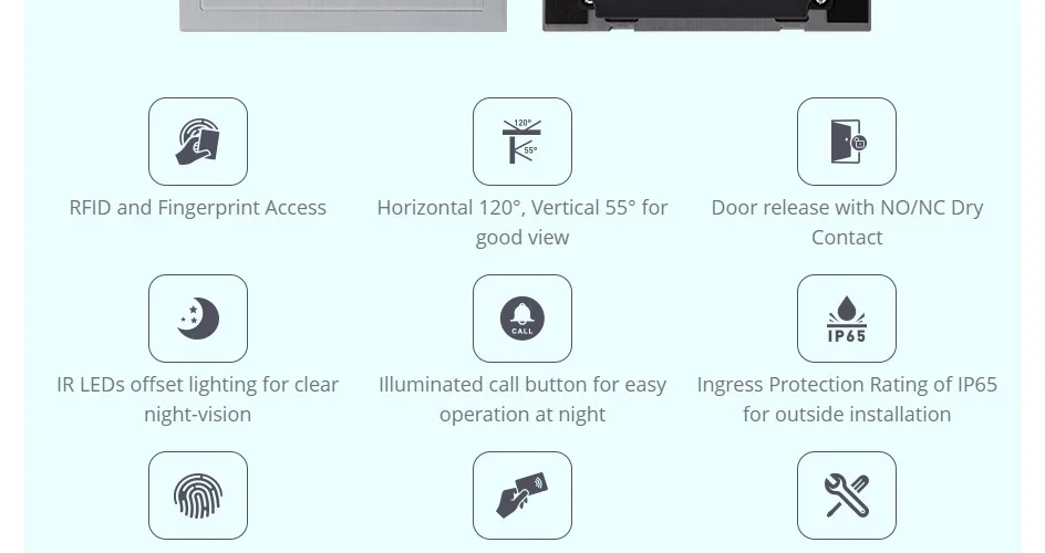 Sabe8d6fa6f974e22ab684e4a65241f5e5 HOMSECUR PoE Powered RJ45 960P Tuyasmart APP Video Doorphone Intercom Entry Fingerprint RFID Doorbell Camera Snapshot Recording
