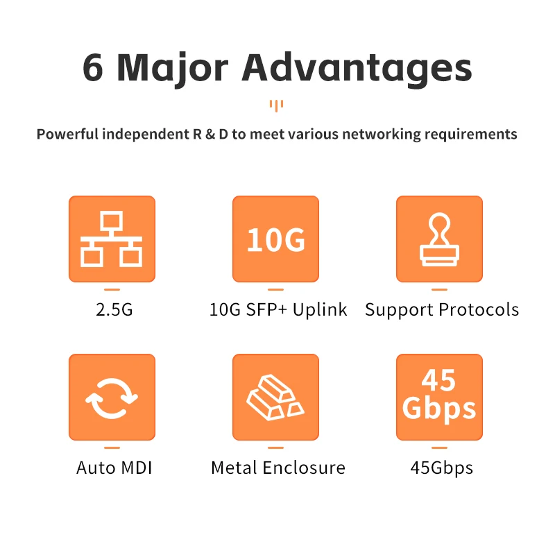 Sac85452ea61c45e18f0ebe8f8f9140d9b KeepLiNK 8-Port 2.5Gbps Ethernet Network with 1-10Gb SFP+ Unmanaged Plug and Play