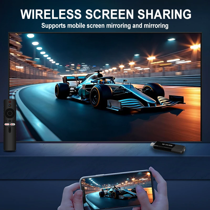 Sb02f8d7c56e74b03b4b840a3cb6efc99P TV Stick Android 13 MX10 F4 2GB RAM 16GB eMMC 4K 60fps WiFi 5 BT5.0 Voice Remote Streaming Player
