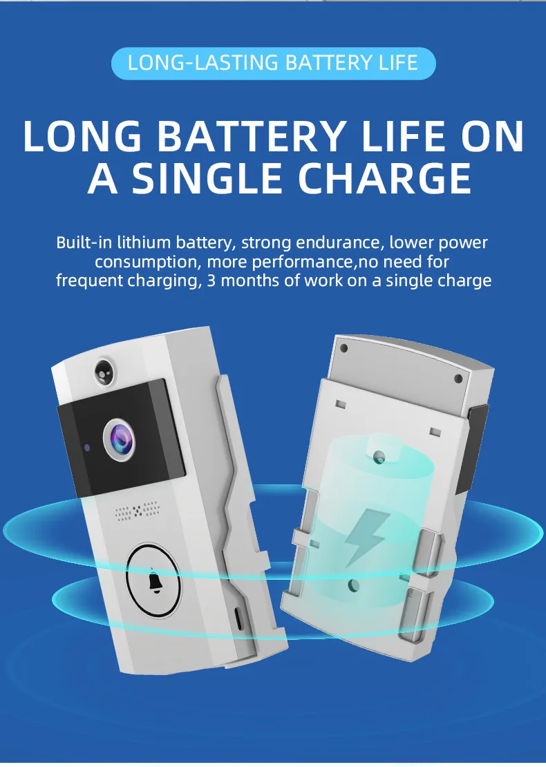 Sb077a7fb625643fd9c4657832274661by Wireless Video Doorbell with Solar Rain Cover Waterproof Wifi Door Bell Camera Color Intercom Video Doorbell Smart Home Security