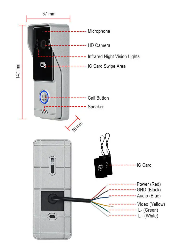 Sb2e06948451d4096b32efda679e6e7cco 5G WiFi Video Doorbell 7 Inch LCD HD 1080P Camera Tuya Smart 4 Wire Video Doorphone Intercom Security System RFID NFC APP Unlock