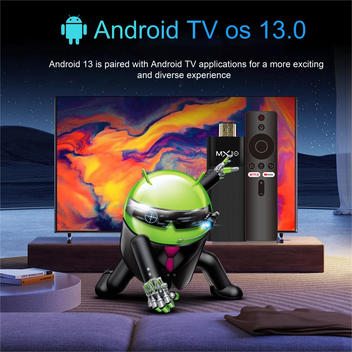 Sb4214e1dcff7458b8265c13c93ec7f00d Ultra HD 4K Android TV Stick MX10-F3 Stick Mini Home TV Stick H313 Quad Core Support 2.4/5G Dual Wifi 2GB RAM 16GB ROM