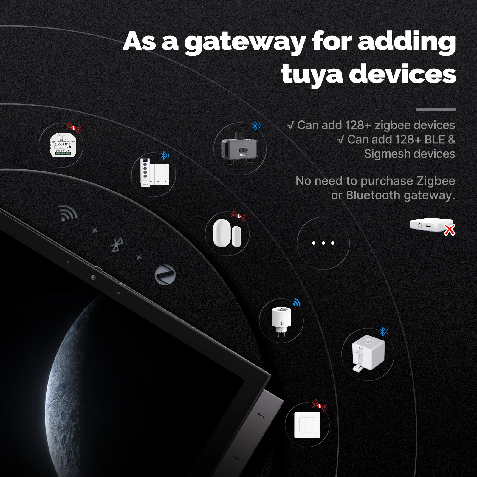 Sb4e8d430e48f4d688b5cbf58a4c47c4bF Tuya Smart Home Control Panel Max 10.1inch Touch Screen with Bluetooth Zigbee Gateway Built-in Building Intercom Compatible
