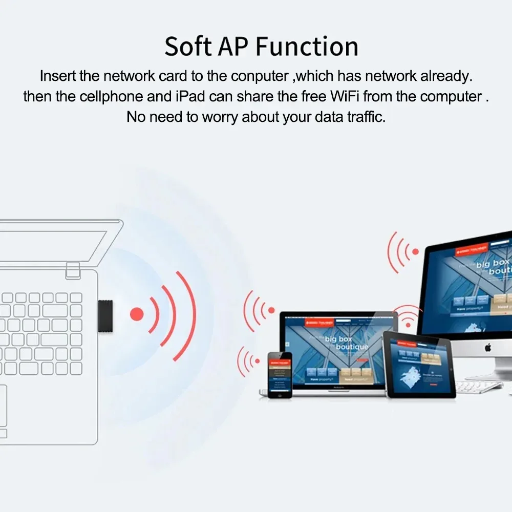 Sb5f93dc240404e009a17c49fe1644c38K USB Wifi Adapter 600Mbps Wi fi Adapter 2.4G&5.8GHz USB Ethernet PC Wi-Fi Adapter Lan 300Mbps Wifi Dongle AC Wifi Receiver