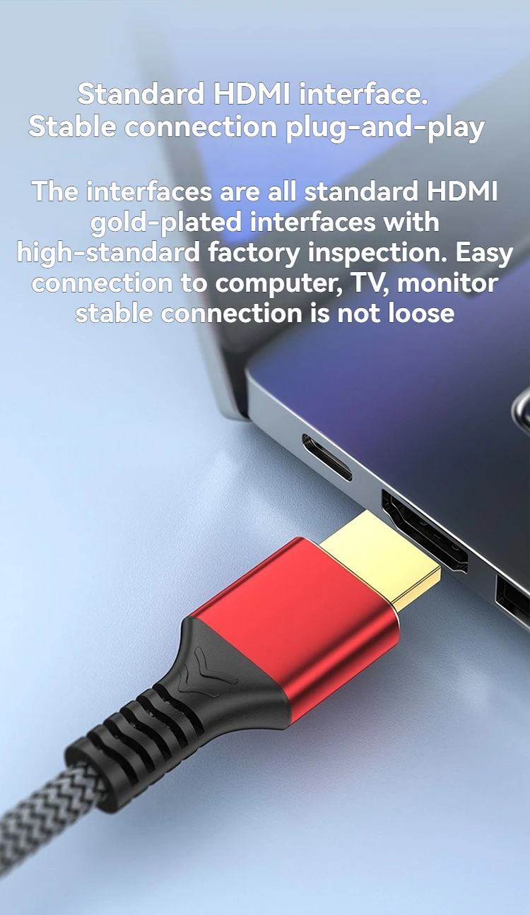 Sb68a50e06be64d4b8bd32a66ea35237cT Uyellow 48Gbps HDMI-compatible Cable 8K 60Hz 50cm 1m 2m 3m 5m HDMI-compatible 2.1 Cable 4K 120Hz HDR 3D Effect Video for HDTV PC