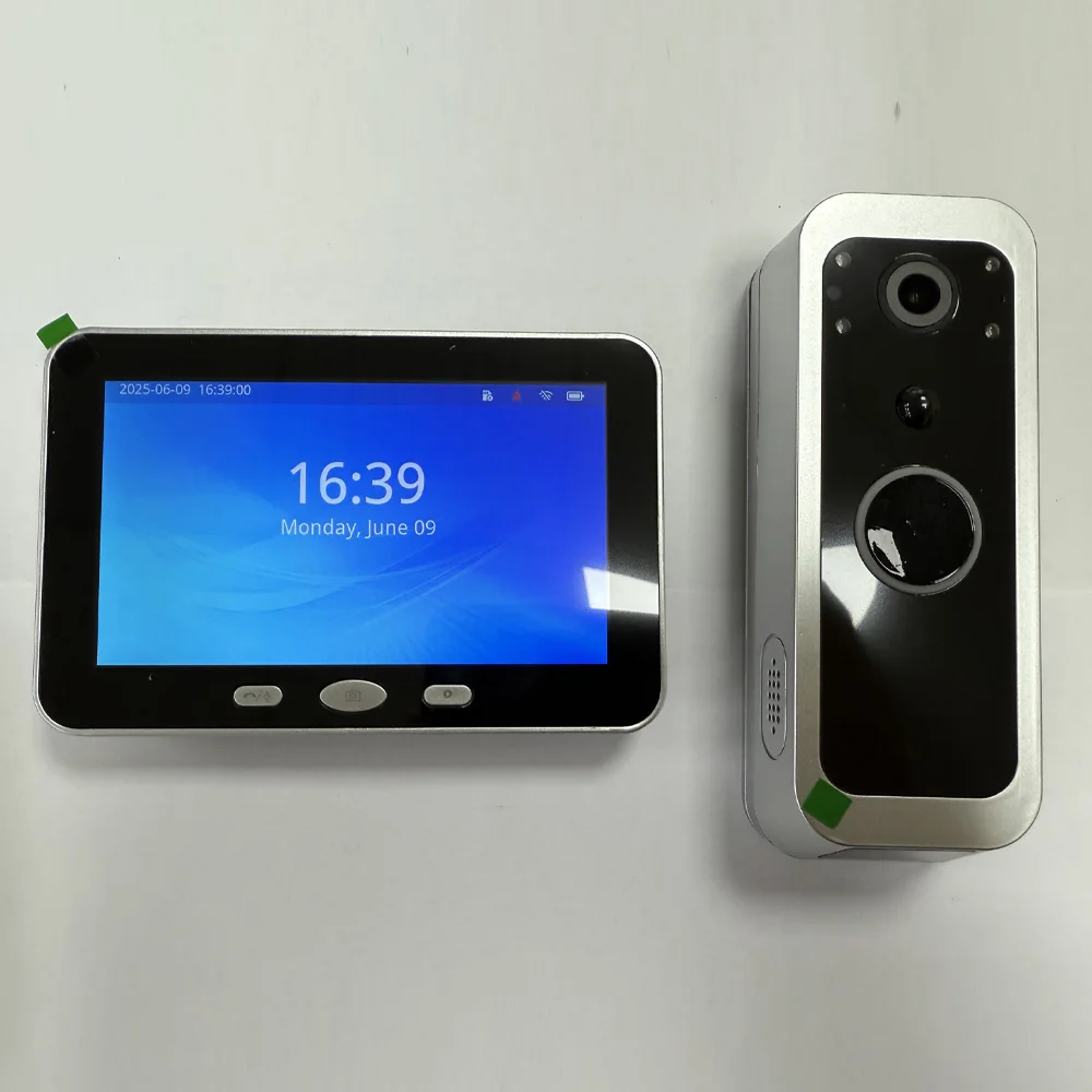Sb7a4fcd80ece4ab2af7a3bd93dc8d8a6K Tuya Wireless Video Doorbell Outdoor 5' Sreen Smart Life Intercom Battery in- PIR motion 2.4G WiFi, Two-Way Talk, Night Vision