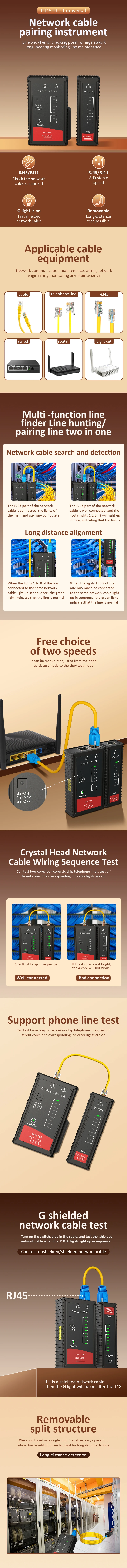 Sba394666d18249f9a9ba1f723d3434015 RJ45 Cat6 Crimping Tool Kit with RJ11/12/45 8P6P Network LAN Crimper Connectors and Covers Network Cable Tester Wire Stripper