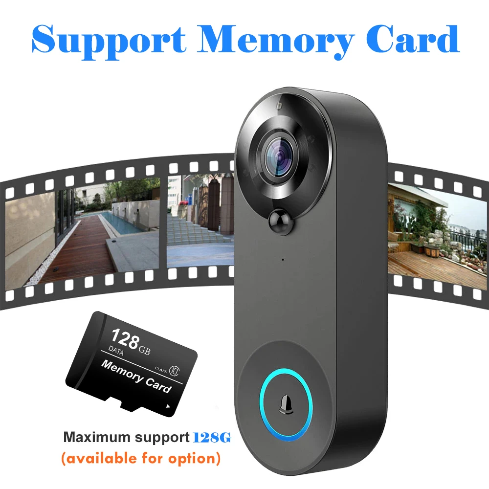 Sbc7d21f048a241af86f14e56eaa321e31 1080P Wireless Video Doorbell Camera WiFi Smart Door Bell Tuya Smart Home Security Motion Detect Night Vision Intercom Doorbell