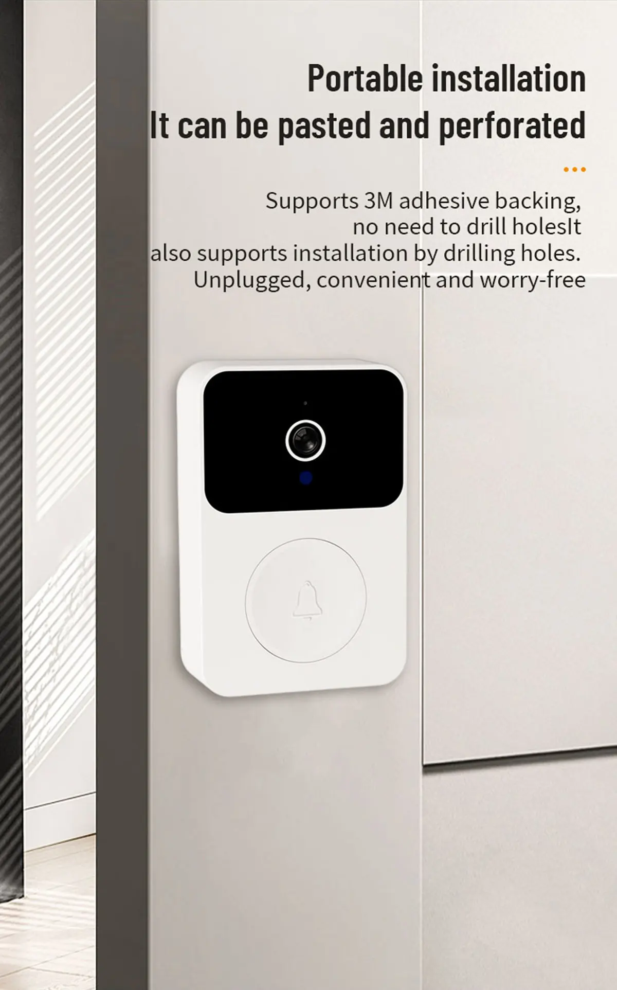 Sbd9255b2571741c6a71946baed33a15fz WiFi Doorbell Intercom Rechargeable Low Power Video with Night Vision HD Intelligent Security Home Intercom System