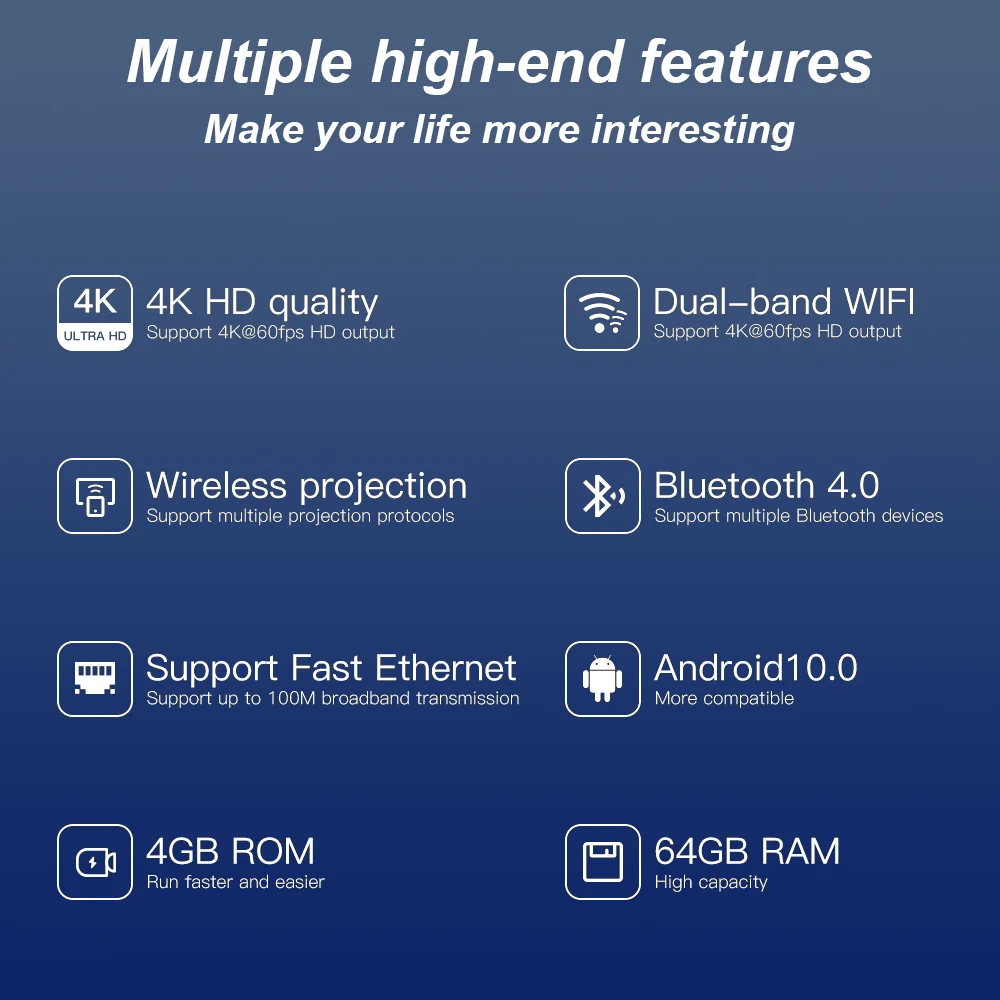 Sbdc2487a6ef447ddabb4259820e4761ei Focabo H20PRO Smart TV Box WiFi6 Android 14 6K 4K 3D Media Player TV Box 2.4G&5G WIFI Very Fast 1080P Set Top Box