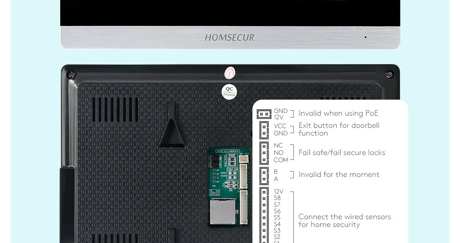 Sbf3d663193e346038a3b88a1efbfd768X HOMSECUR PoE Powered RJ45 960P Tuyasmart APP Video Doorphone Intercom Entry Fingerprint RFID Doorbell Camera Snapshot Recording