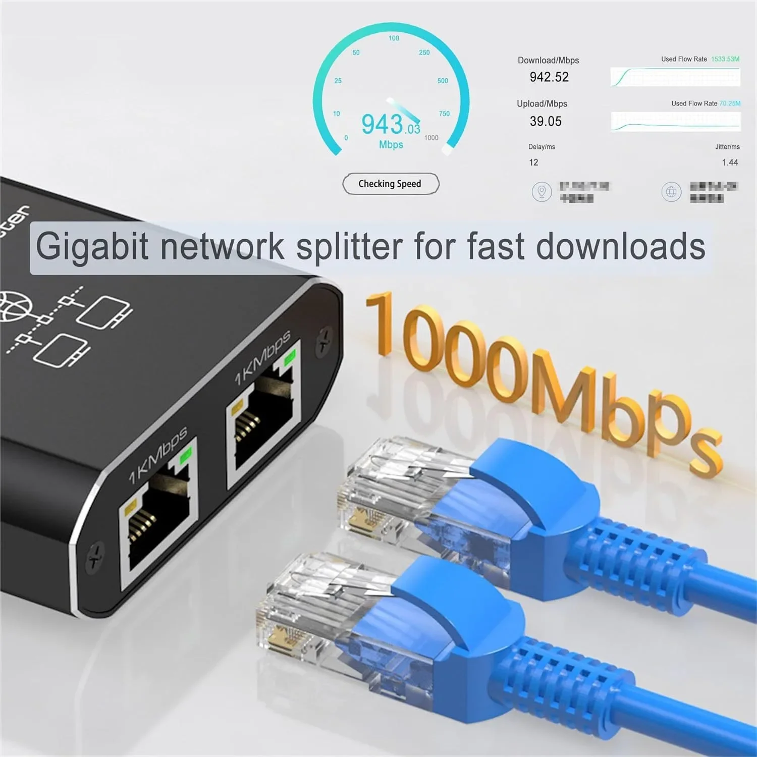 Sc0638ed5428e4f0c901aff13b66dd108I MZX Hub réseau Gigabit 1 entrée 4 sorties 1000 Mbps, répartiteur Ethernet RJ45, adaptateur réseau PC Cat6/7/8
