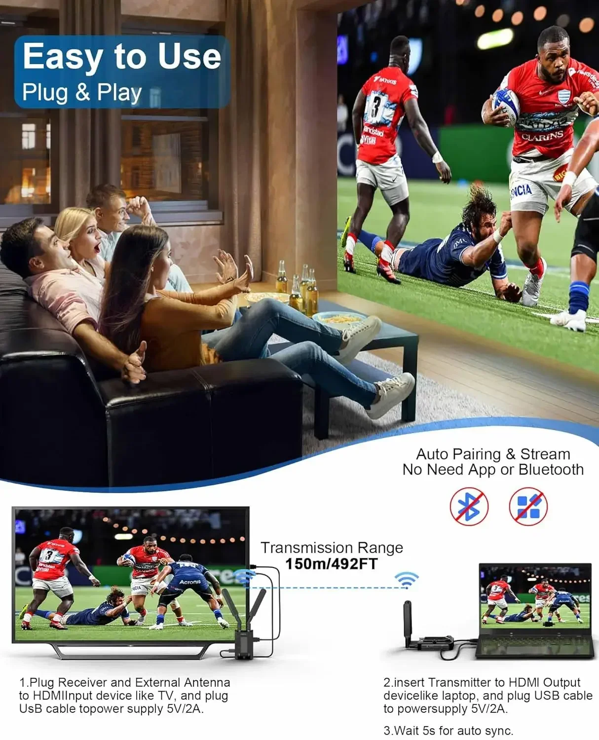 Sc36b77bc5ac24b02af414087ed900eadq HDMI Wireless Extender 4K/1080P Small Screen (Tablet Laptop Camera) Content To HD Devices Supported with NP-F Series Batteries