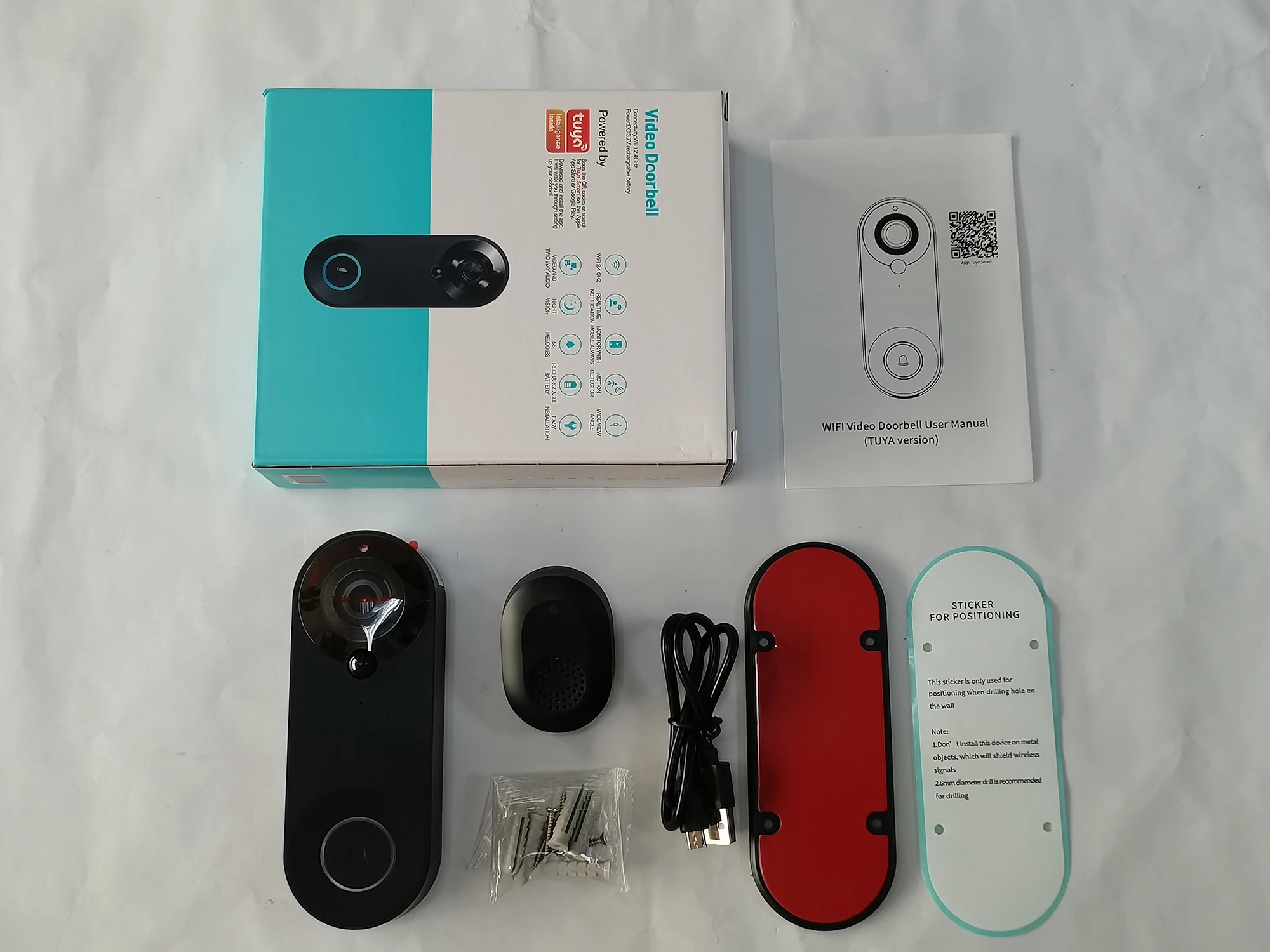 Sc3d043c4d052401fa4dd40aadc2609d8C 1080P Wireless Video Doorbell Camera WiFi Smart Door Bell Tuya Smart Home Security Motion Detect Night Vision Intercom Doorbell