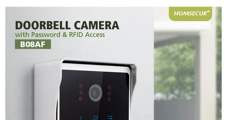 Sc69733ec3518421787308a149b76352e2 B08AF 4 Wire Waterproof 1080P HD Doorbell Camera RFID Password Access for HOMSECUR Tuya WIFI Video Doorbell Intercom System