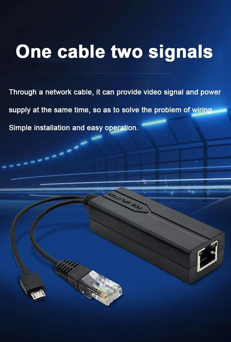Sc79aa360075a4218a33811e0cca0ae27e POE Splitter 48V to 5V Micro USB tpye-C 100Mbps and1000Mbps Gigabit POE Camera Injector Power Supply for Huawei Hikvision