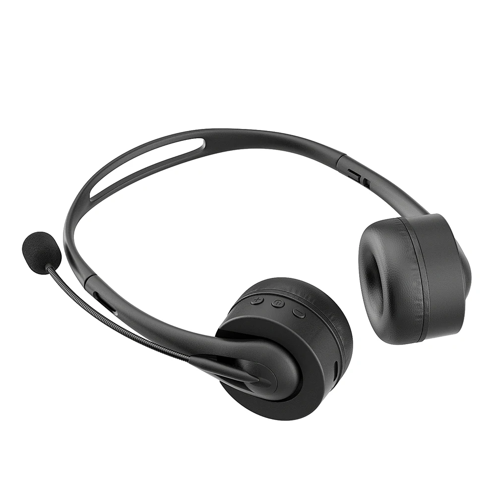 Sce97f638d2c54fbb819990299346cbacK Casque Bluetooth 5.3 avec micro, réduction de bruit, mains libres, HiFi sans perte, sans fil, pour centre d'appels bureau PC
