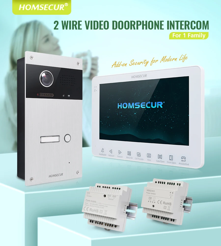 Sd087053a0a624c319140f9719bb45dc16 HOMSECUR 2 Wire Video Doorbell Intercom External Memory Recording&Photo
