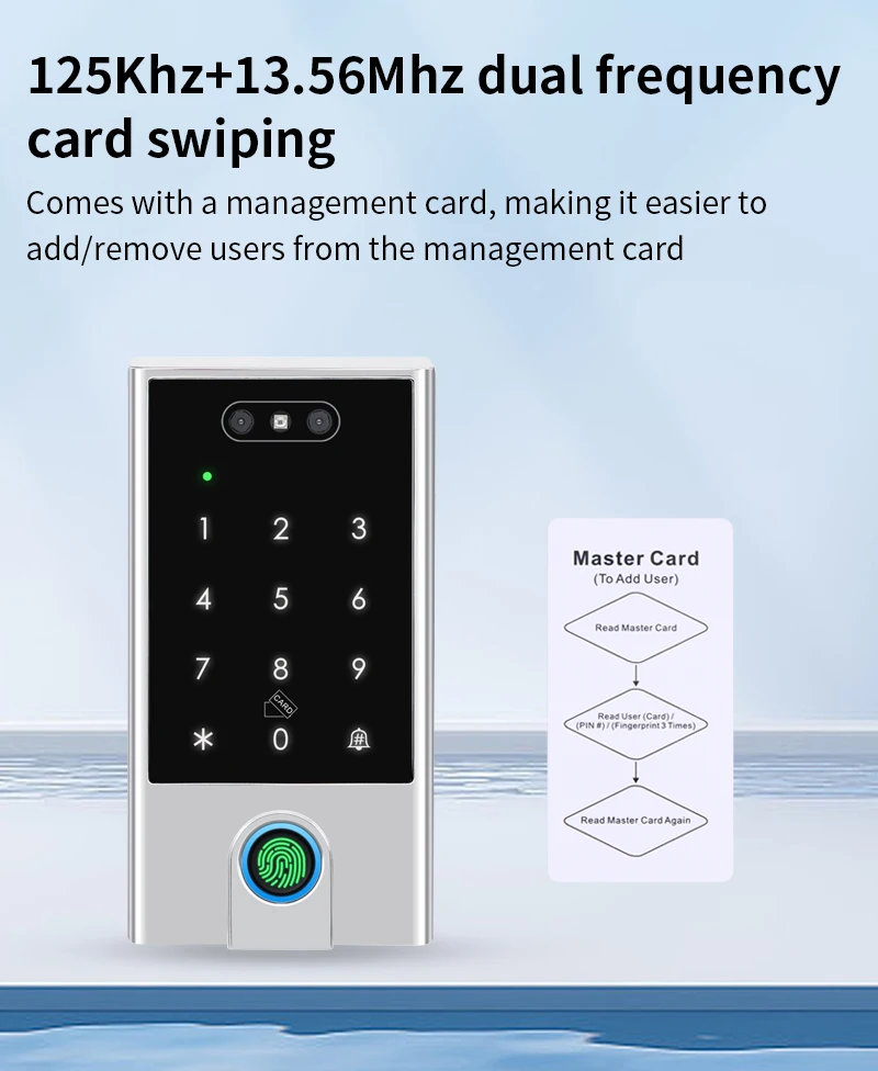 Sd1582ec9fda049008f17819b1e0277133 VF4 VF5 Waterproof IP66 Tuya WIFI Facial Recognition ID+IC Password Fingerprint Dual Frequency With WG 24 36 Access Control