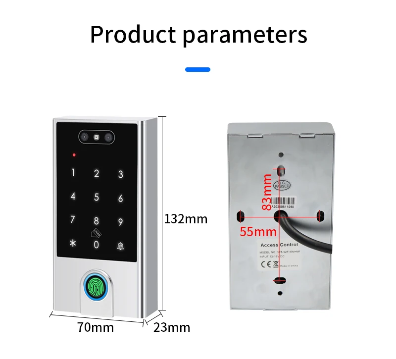 Sd3b0319019e84d7eb957467330b4928cu VF4 VF5 Waterproof IP66 Tuya WIFI Facial Recognition ID+IC Password Fingerprint Dual Frequency With WG 24 36 Access Control