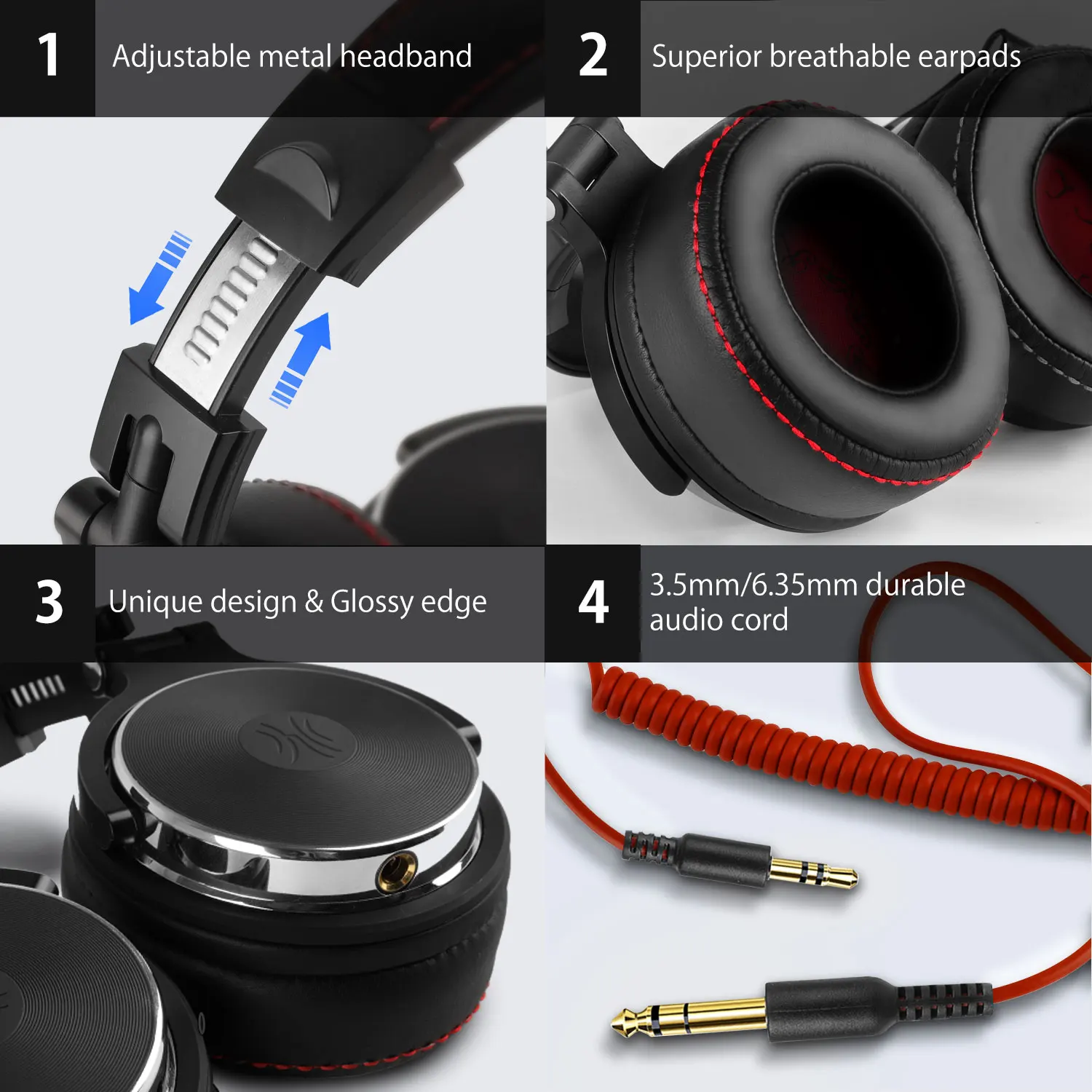 Sd5fdf1b8aaf9416996dc03aace399705E Oneodio Wired Headphones Professional Studio Pro 10/30/50 DJ Headphones With Microphone Over Ear HiFi Hi-Res Monitor Headset