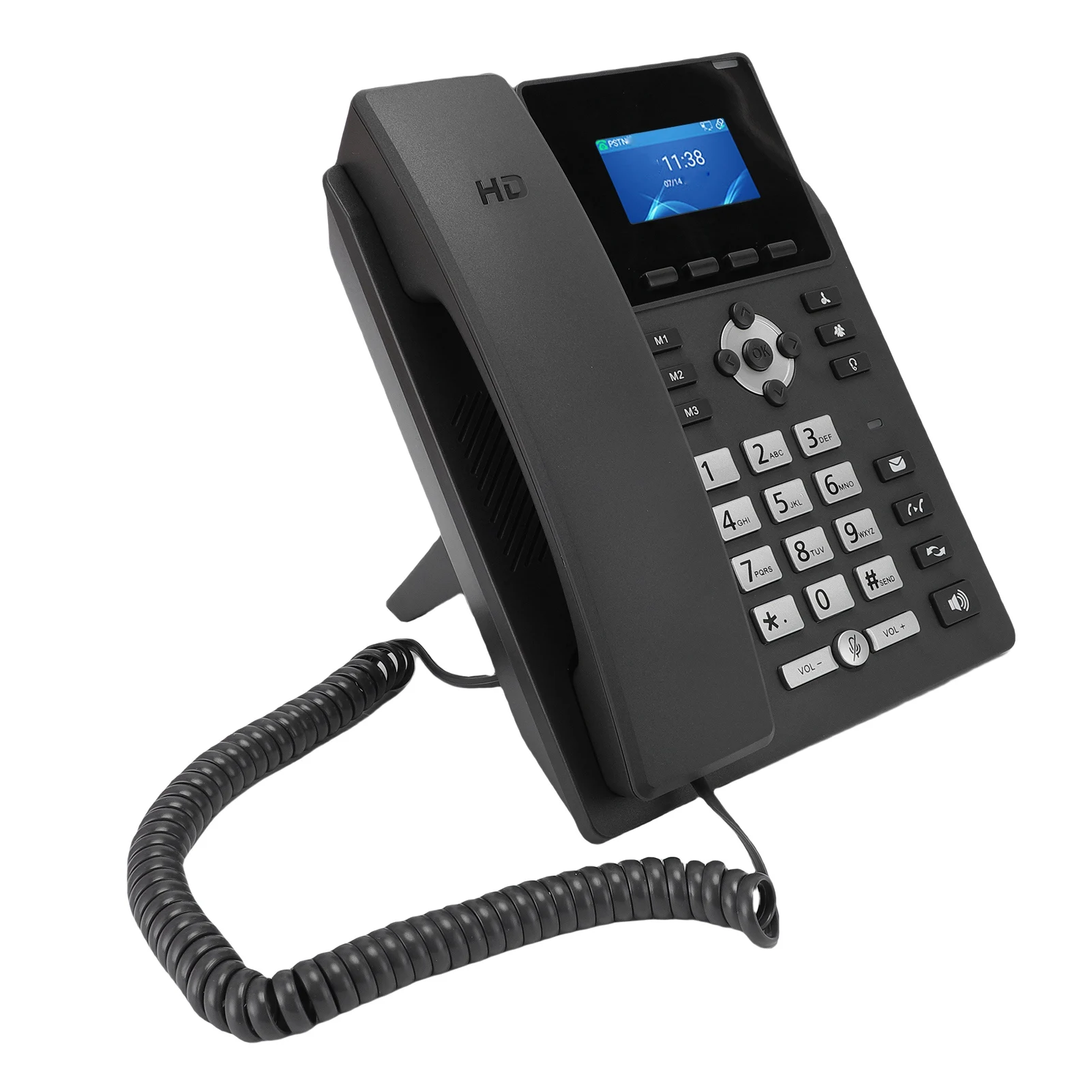 Sd67c8a7d681a449697c3571f353ec95bj Smart IP Phone Desktop Business Media Phone with Handset Open SIP VoIP Account 2.4 in Color Display Dual Gigabit Ethernet Ports