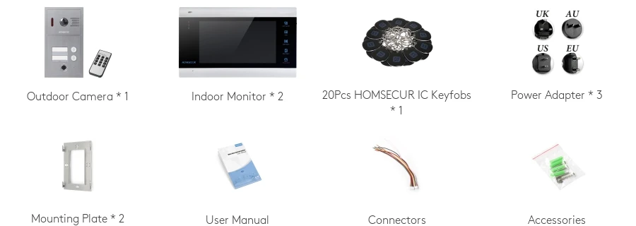 Sd6a65eecea3f428489f262932080d2795 HOMSECUR WIFI Video Doorphone Intercom Door Bell RFID Auto Recording 2 Families