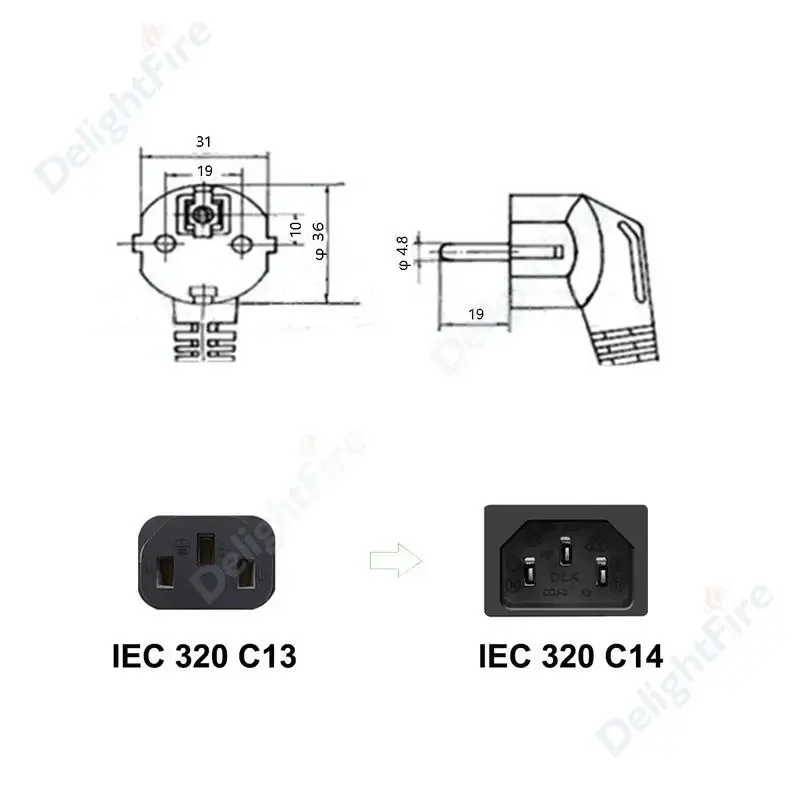 Sd85072f2e24d4ea981662e34b890e952H EU Power Cable IEC C13 Power Extened Cable 1.2m 1.5m 2m 3m AC Power Supply Extension Cord For PC Computer LG TV Monitor Laptop