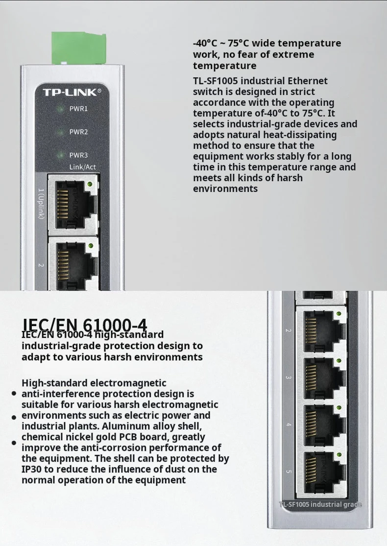 Sdc35ffb5d7de4cf1b597ad464ae2c042u TP-LINK 5-port Industrial Ethernet Switch