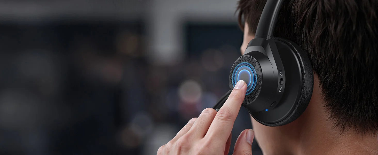 Sdc47b903068d40e4b45e64fcebd49690y Bluetooth Headset, Wireless Bluetooth V5.4 Headphones with Microphone, Noise Canceling Mic Multipoint Connect Wireless Headset