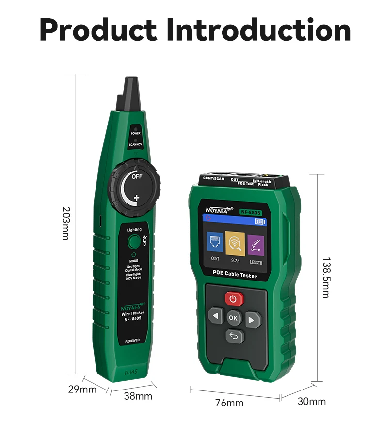 Sdd5eecb002814db28d78f76627c8ca1fS NOYAFA NF-8505 Network Cable Tester LCD Display Cable Tracer PoE Checker Measure Cable Distance Tester