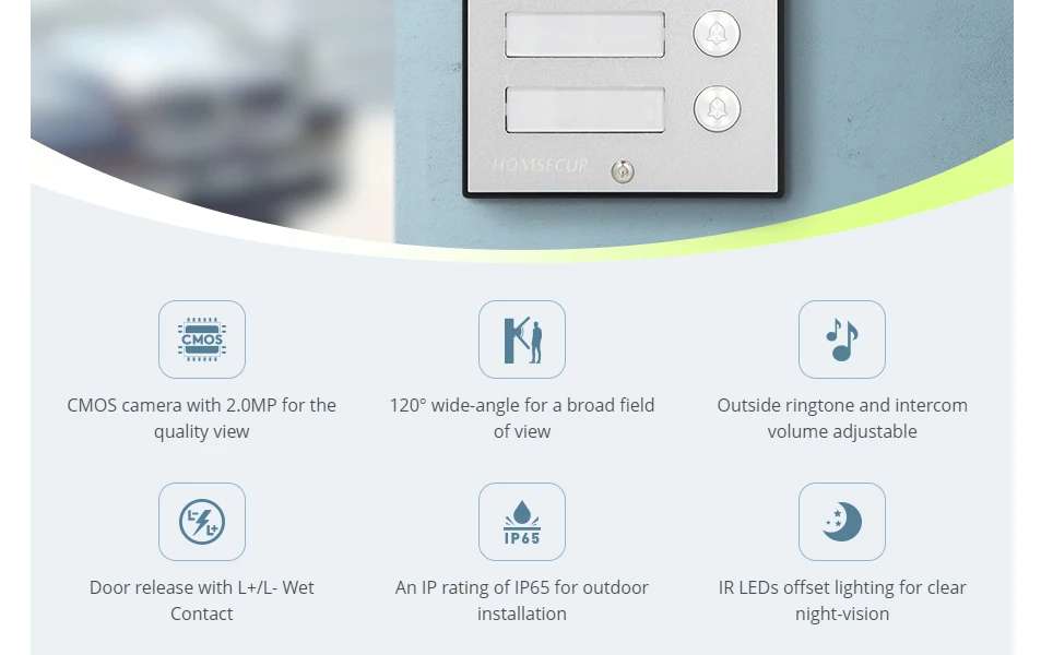 Sdd88e05ead2e42778440d232fdb8b5bcO XC112F-3 HD IP65 Doorbell Camera with 3 Call Buttons for 4 Wire 1080P Tuya APP Video Door Phone Intercom Home Security 3 Flats