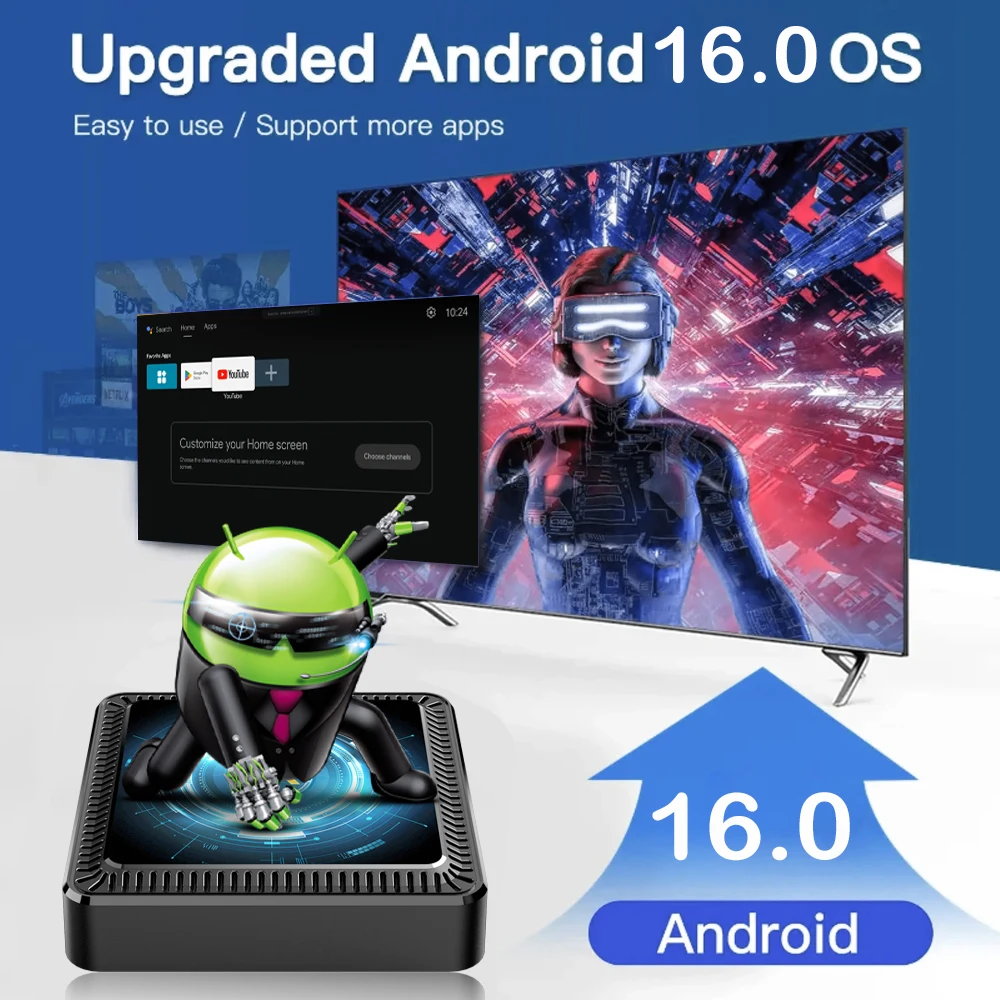 Sded714790d7347cab42c4c4725e54ea7u 2026 Android 16 Q19 8K Smart TV Box Ram 4GB 8GB Rom 128GB 256GB Google Assistant Bluetooth 6.0 Wifi6 Streaming Media Player Fast