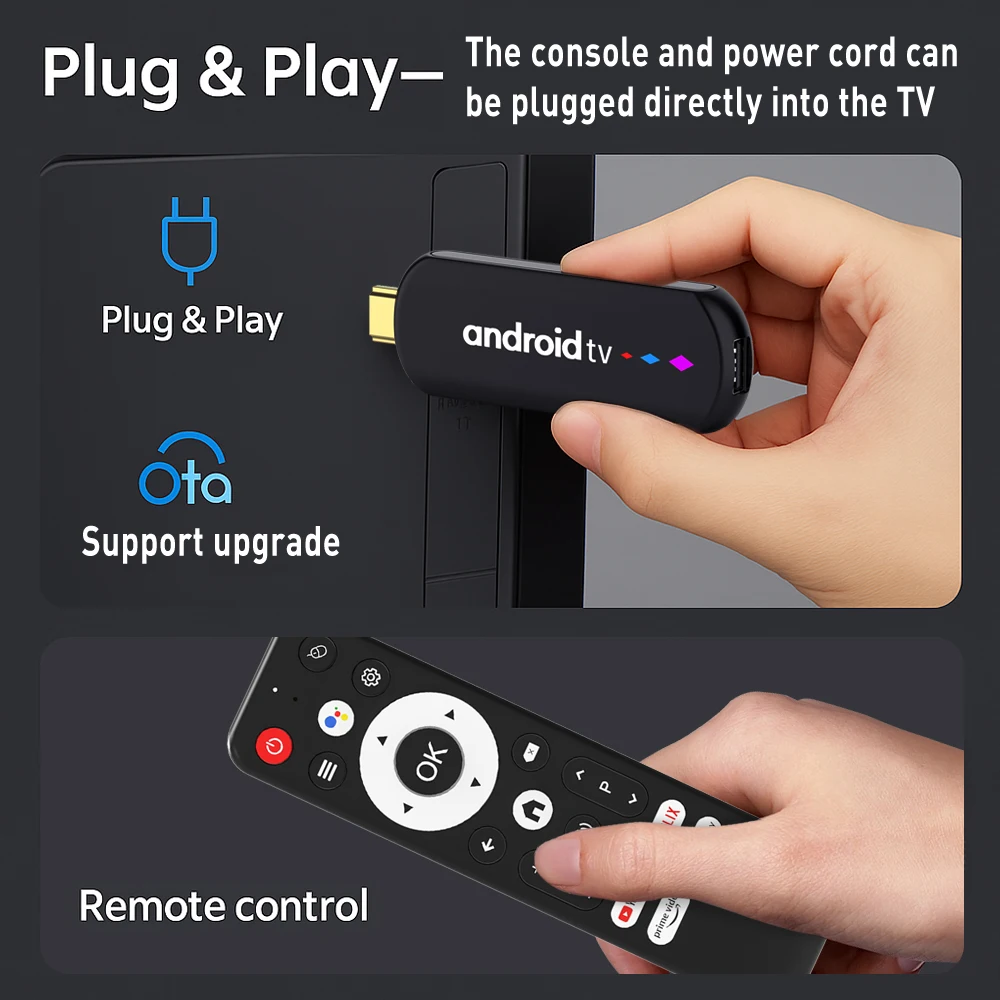 Sdef6b89286464d4a929d1b93c7bad1e9x H96 MAX S905L TV Stick Android 14 Amlogic S905L3 With 4K 3D HDR 2.4G 5G Dual WIFI 2GB 16GB ROM BT Voice Remote