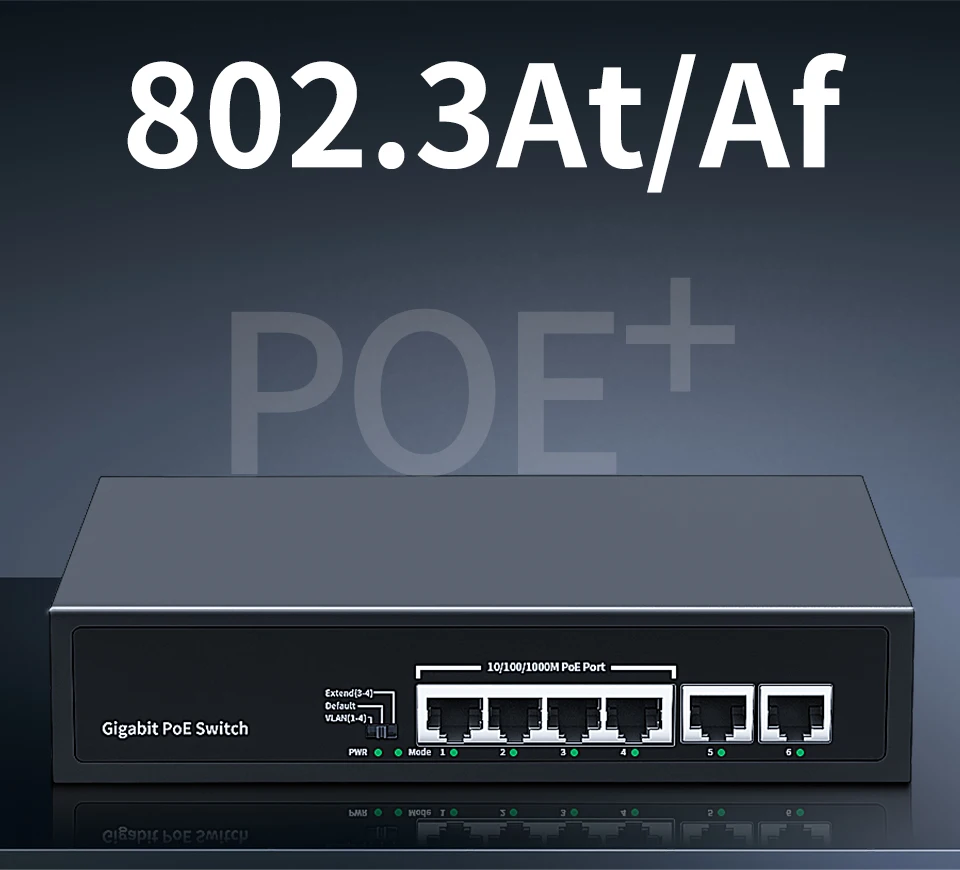 Sdf63178a3fed4b3f94a1b9260b8f6d32i HORACO 6 Port Gigabit POE Switch 1000Mbps Active POE Network Switch 60W for IP Camera,NVR,Surveillance,CCTV,POE Camera