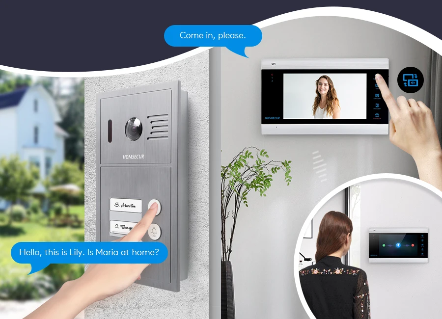 Se07e3de7a8504935a141ec5ad458bc41H HOMSECUR WIFI Video Doorphone Intercom Door Bell RFID Auto Recording 2 Families